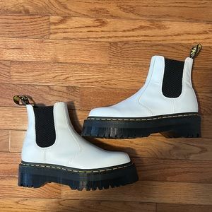 White platform doc marten Chelsea boots